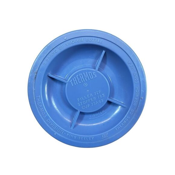 Vintage thermos Aladdin white blue hot cold vacuum seal beverage food container - Picture 4 of 6